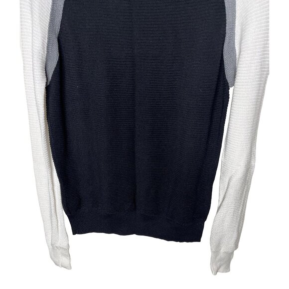 H One Colorblock Knit Sweater Black White Gray Women’s Size Small - Picture 10 of 11